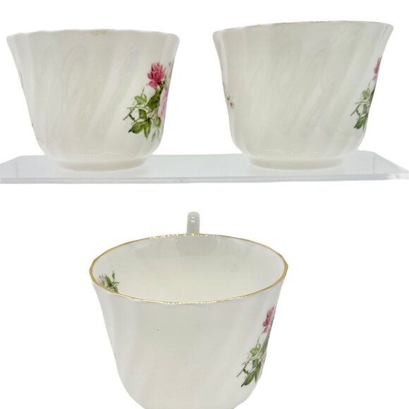 Royale Garden Bone China Teacup and Saucer Set Pink Rose Design 3 cups 4 saucers - Picture 6 of 12